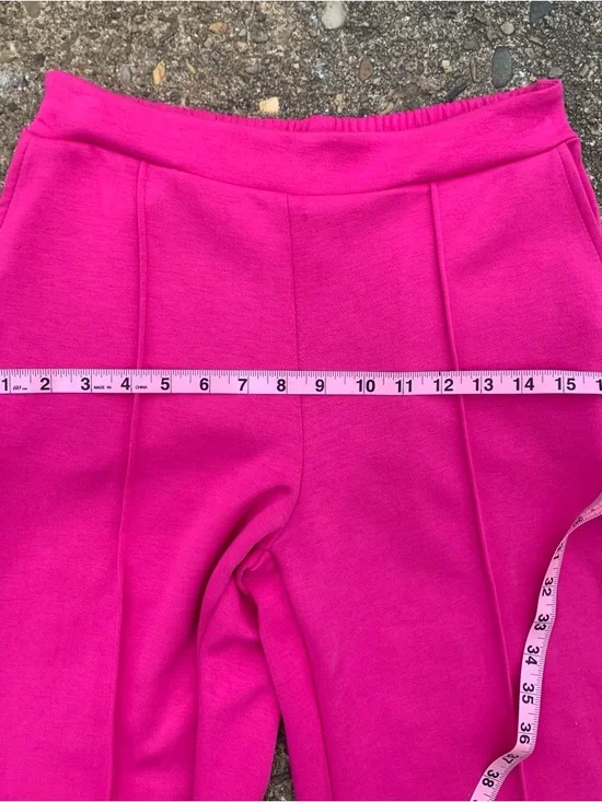 High Rise Wide Leg Hot Pink Women’s Pants Size XS NWT Elastic Back Waistband - Picture 5 of 15